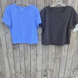 FLX Women's Short Sleeve Crop Tee - Blue